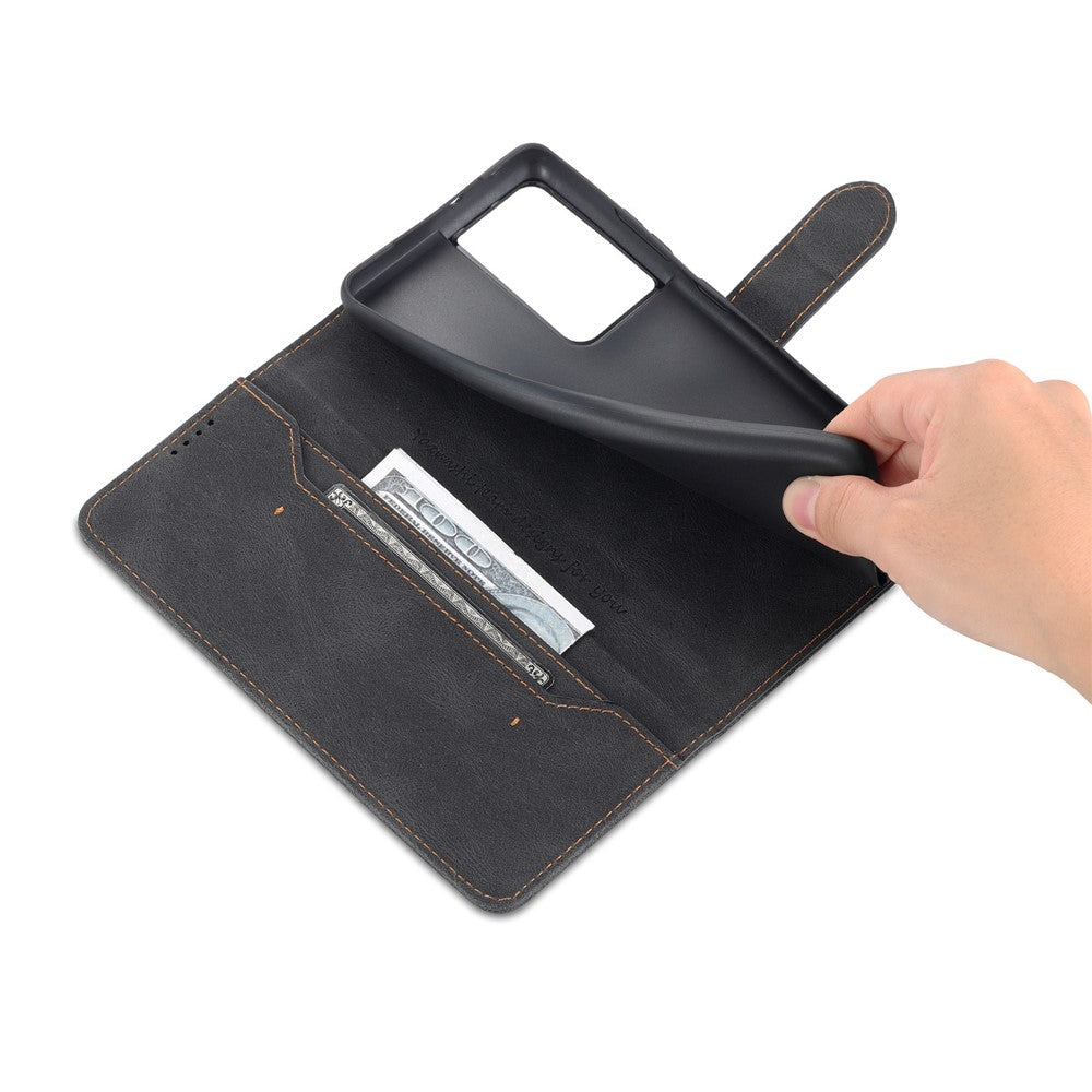 AZNS Magnetisk stängning PU-läder flip-plånboksfodral stativ stötsäkert TPU innerskal mobilskal för Samsung Galaxy S21 Ultra 5G