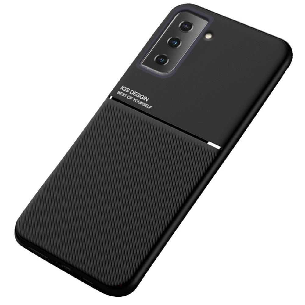 Built-in Metal Sheet Drop-resistant Cover Imprinting PU Leather + TPU Phone Case for Samsung Galaxy S21 5G