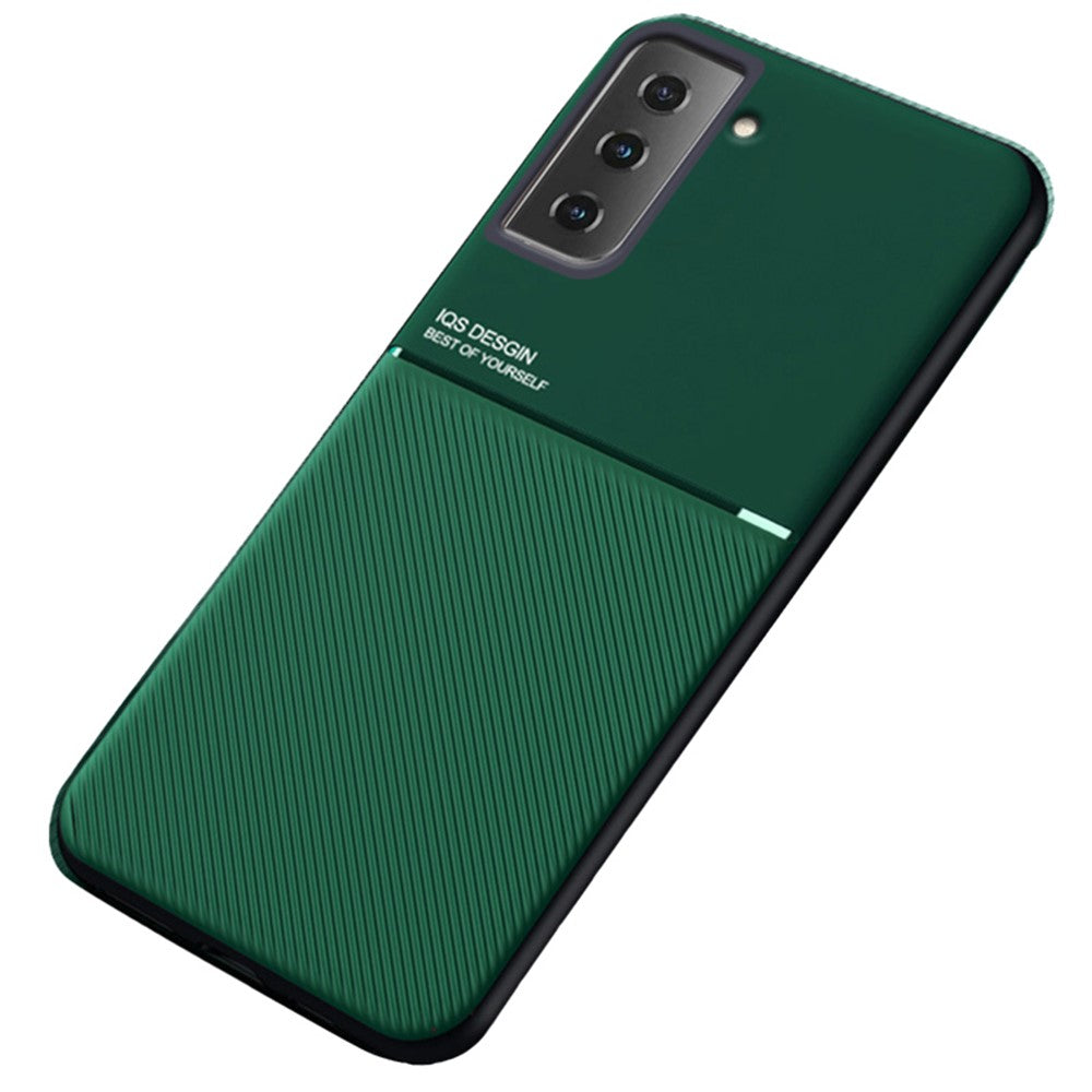 Inbyggt metallplåtsskyddande fallskydd med tryck i PU-läder + TPU-mobilskal för Samsung Galaxy S21 5G