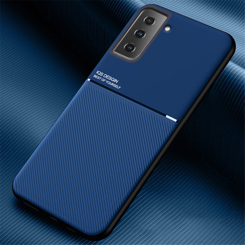 Inbyggt metallplåtsskyddande fallskydd med tryck i PU-läder + TPU-mobilskal för Samsung Galaxy S21 5G