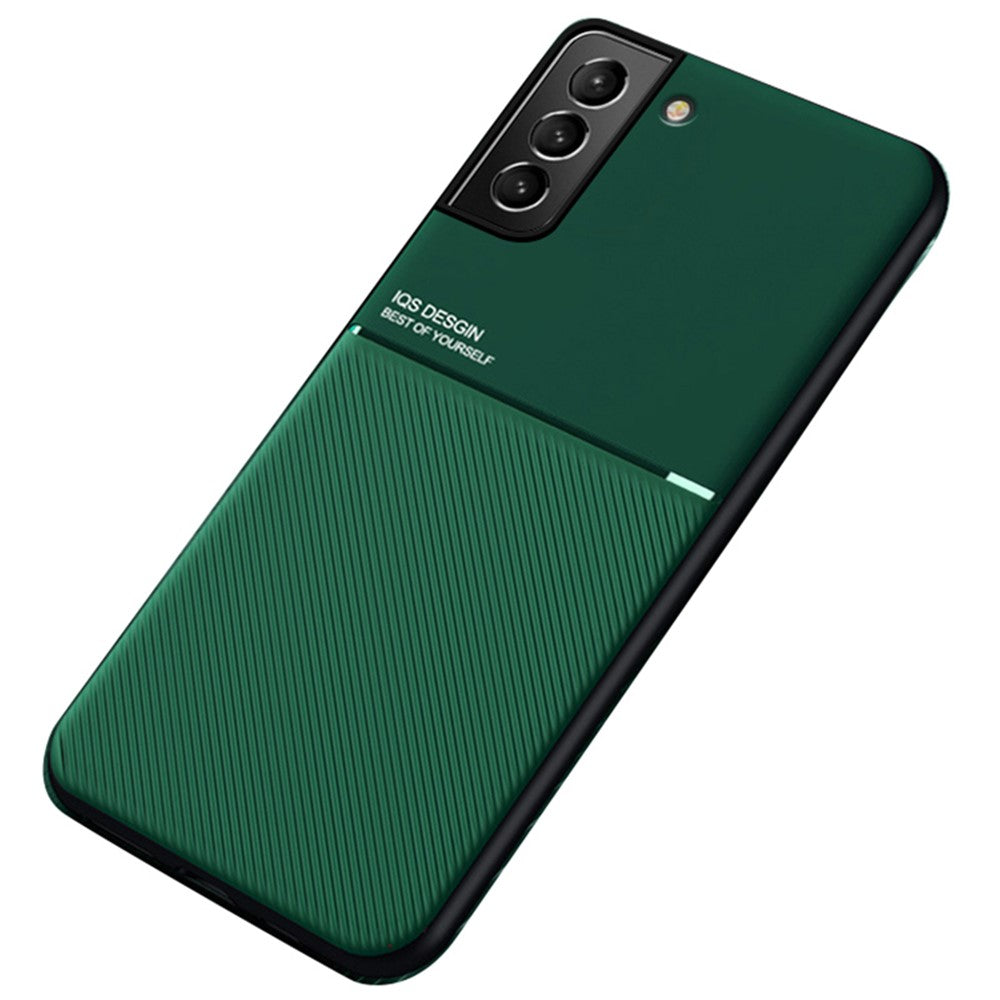 Fallskyddande mobilskal i affärsstil, TPU + PU-läder, stötsäkert mobilskal med inbyggd magnetisk metallplåt för Samsung Galaxy S22 5G