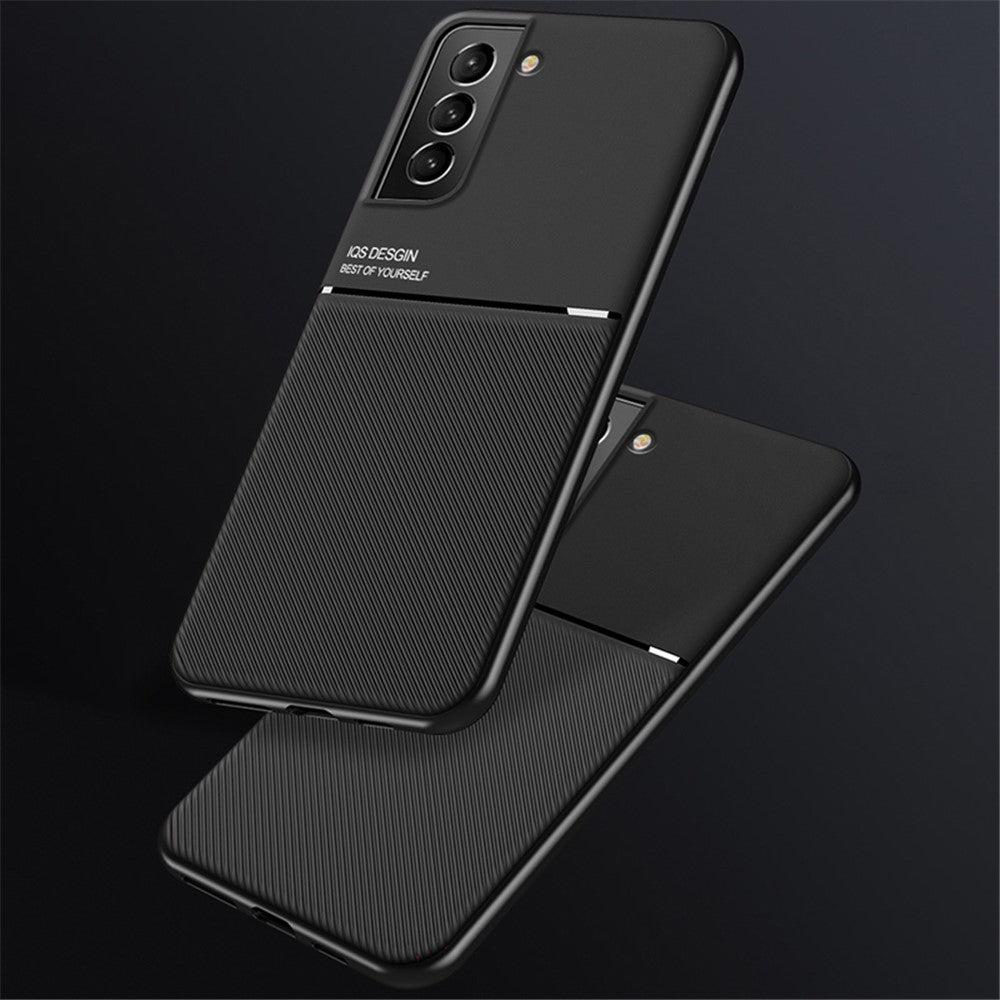 Fallskyddande mobilskal i affärsstil, TPU + PU-läder, stötsäkert mobilskal med inbyggd magnetisk metallplåt för Samsung Galaxy S22 5G