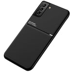 Built-in Magnetic Metal Sheet Mobile Phone Case TPU + PU Leather Shockproof Mobile Phone Covering for Samsung Galaxy S22+ 5G