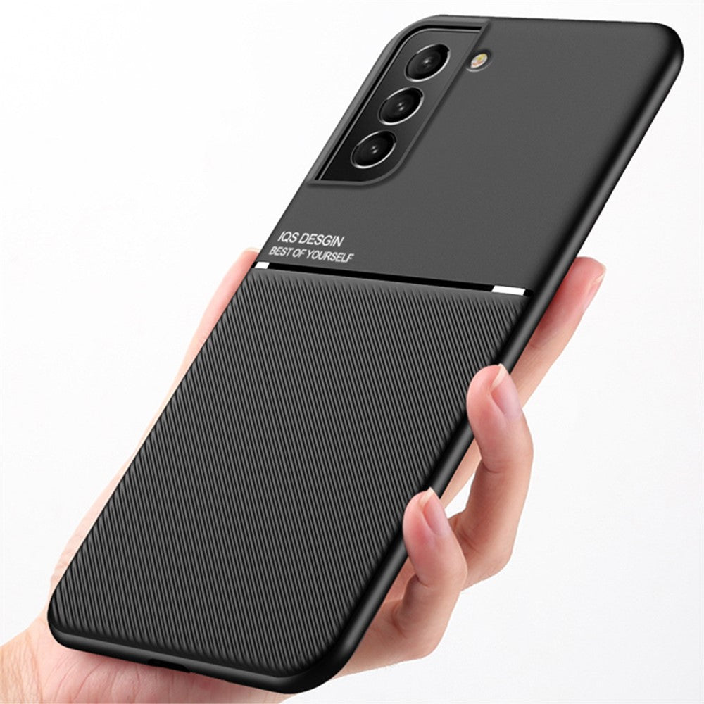 Built-in Magnetic Metal Sheet Mobile Phone Case TPU + PU Leather Shockproof Mobile Phone Covering for Samsung Galaxy S22+ 5G