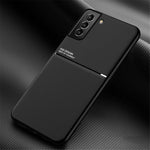Built-in Magnetic Metal Sheet Mobile Phone Case TPU + PU Leather Shockproof Mobile Phone Covering for Samsung Galaxy S22+ 5G