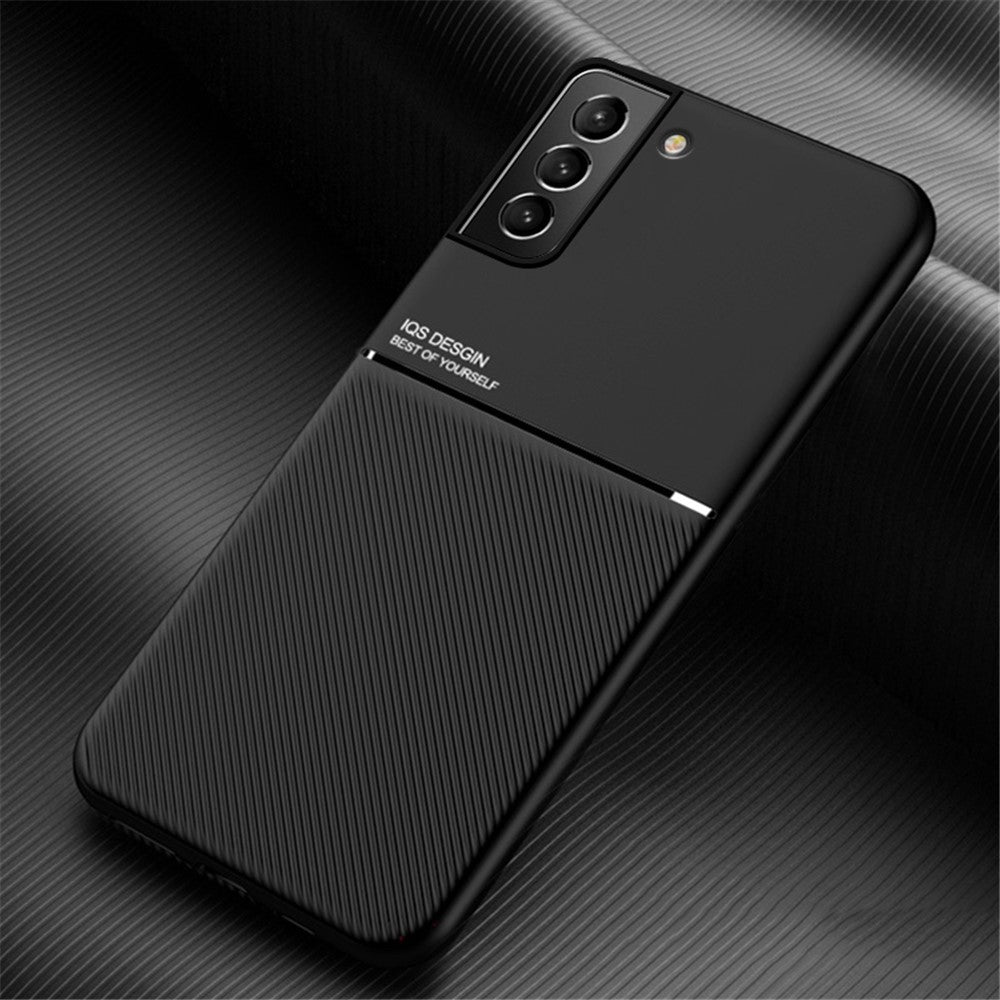 Built-in Magnetic Metal Sheet Mobile Phone Case TPU + PU Leather Shockproof Mobile Phone Covering for Samsung Galaxy S22+ 5G