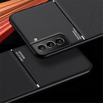 Built-in Magnetic Metal Sheet Mobile Phone Case TPU + PU Leather Shockproof Mobile Phone Covering for Samsung Galaxy S22+ 5G