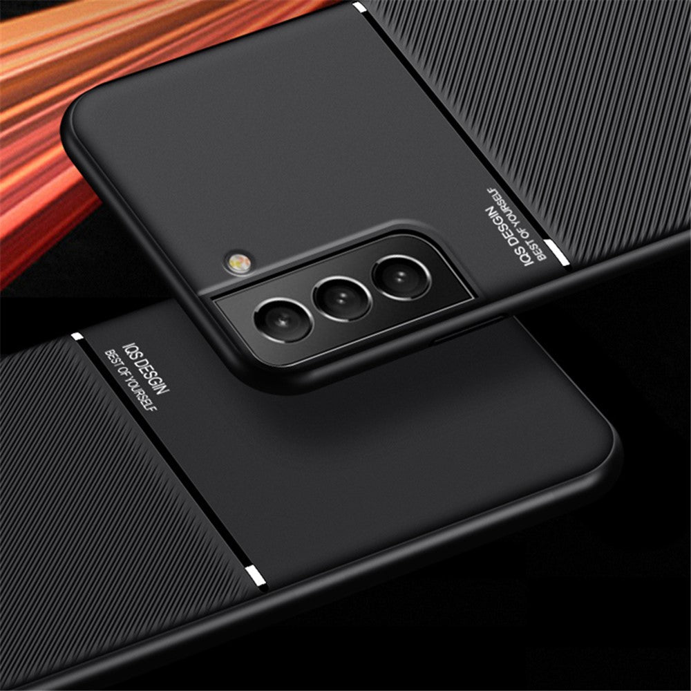 Built-in Magnetic Metal Sheet Mobile Phone Case TPU + PU Leather Shockproof Mobile Phone Covering for Samsung Galaxy S22+ 5G