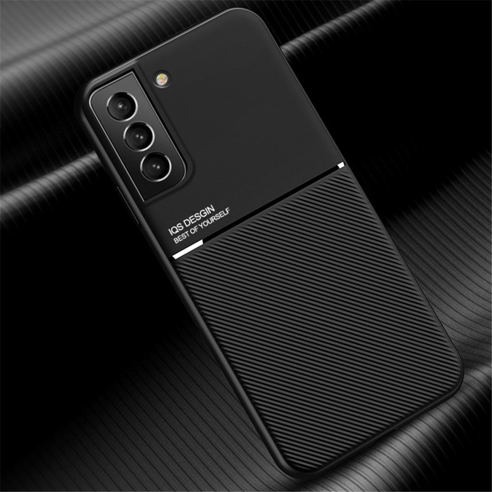 Built-in Magnetic Metal Sheet Mobile Phone Case TPU + PU Leather Shockproof Mobile Phone Covering for Samsung Galaxy S22+ 5G