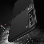 Built-in Magnetic Metal Sheet Mobile Phone Case TPU + PU Leather Shockproof Mobile Phone Covering for Samsung Galaxy S22+ 5G