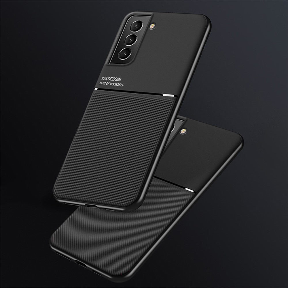 Built-in Magnetic Metal Sheet Mobile Phone Case TPU + PU Leather Shockproof Mobile Phone Covering for Samsung Galaxy S22+ 5G