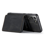 JEEHOOD Detachable 2-in-1 Magnetic Zipper Wallet Leather Coated TPU Phone Case for Samsung Galaxy S22+ 5G