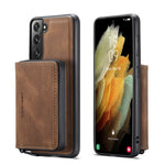 JEEHOOD Detachable 2-in-1 Magnetic Zipper Wallet Leather Coated TPU Phone Case for Samsung Galaxy S22+ 5G
