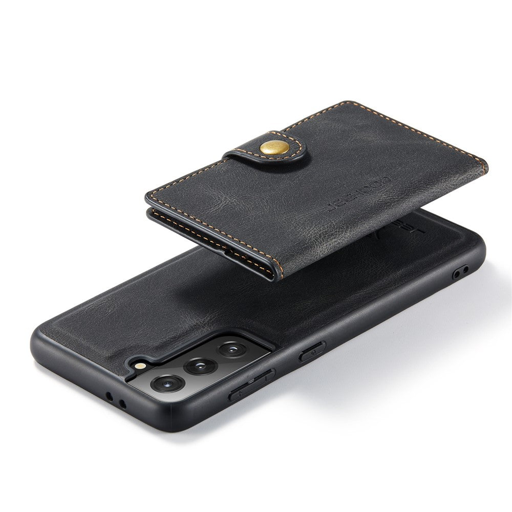 JEEHOOD Magnetiskt absorberande avtagbart plånbok + läderbelagt TPU-fodral med stativ för Samsung Galaxy S22+ 5G
