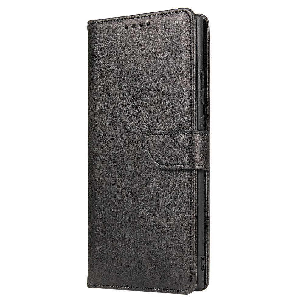 Textured Well-protected PU Leather + Soft TPU Phone Cover Dual-sided Magnetic Clasp Stand Case with Wallet for Samsung Galaxy A22 5G (EU Version)