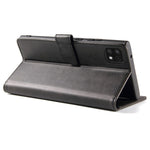 Textured Well-protected PU Leather + Soft TPU Phone Cover Dual-sided Magnetic Clasp Stand Case with Wallet for Samsung Galaxy A22 5G (EU Version)