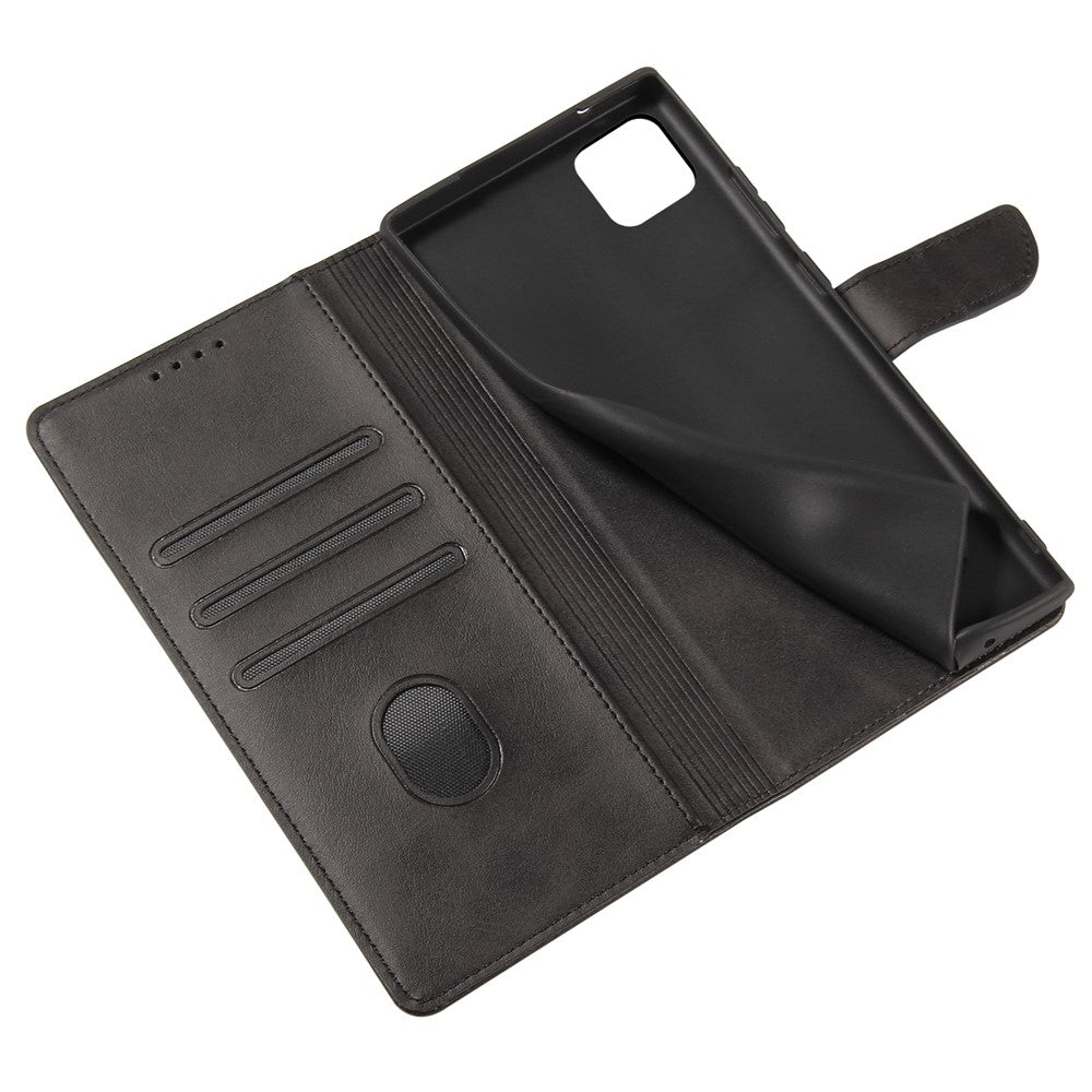 Textured Well-protected PU Leather + Soft TPU Phone Cover Dual-sided Magnetic Clasp Stand Case with Wallet for Samsung Galaxy A22 5G (EU Version)