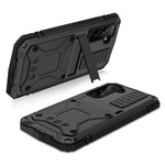 R-JUST for Samsung Galaxy S22+ 5G Waterproof Drop-Proof Case Kickstand Back Cover with Tempered Glass