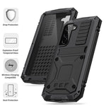 R-JUST for Samsung Galaxy S22 5G Waterproof Drop-Proof Case Kickstand Back Cover with Tempered Glass