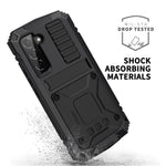 R-JUST for Samsung Galaxy S22 5G Waterproof Drop-Proof Case Kickstand Back Cover with Tempered Glass