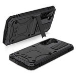 R-JUST for Samsung Galaxy S22 5G Waterproof Drop-Proof Case Kickstand Back Cover with Tempered Glass