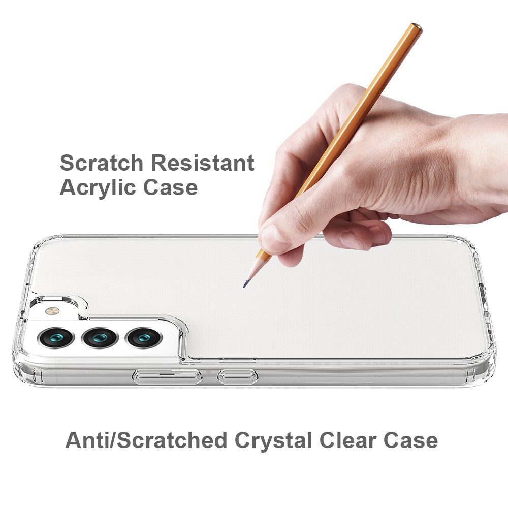 TPU Soft Edge Acrylic Hard Bottom Anti-Fingerprint Drop Protection Cover for Samsung Galaxy S22 5G