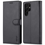 AZNS PU-läderfodral med fällbart skydd, stativ, plånbok, magnetisk stängning, TPU-innerskal till Samsung Galaxy S22 Ultra 5G