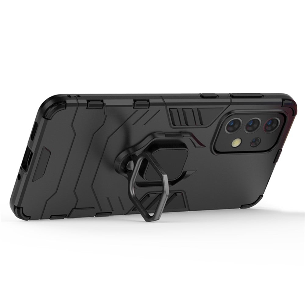 Reptåligt mjukt TPU-hårt PC-skyddsskal med ringhållare och stöd för Samsung Galaxy A33 5G