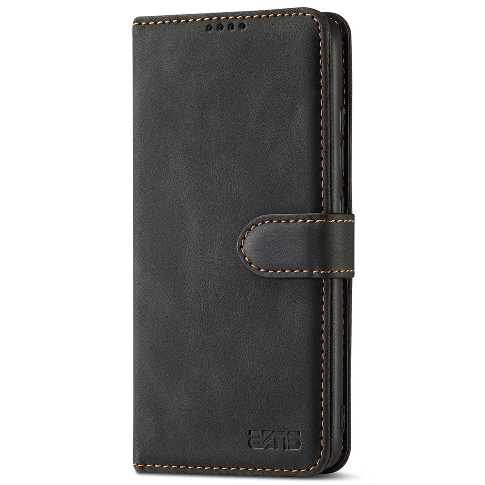 AZNS Magnetic Clasp Leather Case Drop-proof Fully Wrapped Wallet Stand Phone Cover for Samsung Galaxy A32 4G (EU Version)