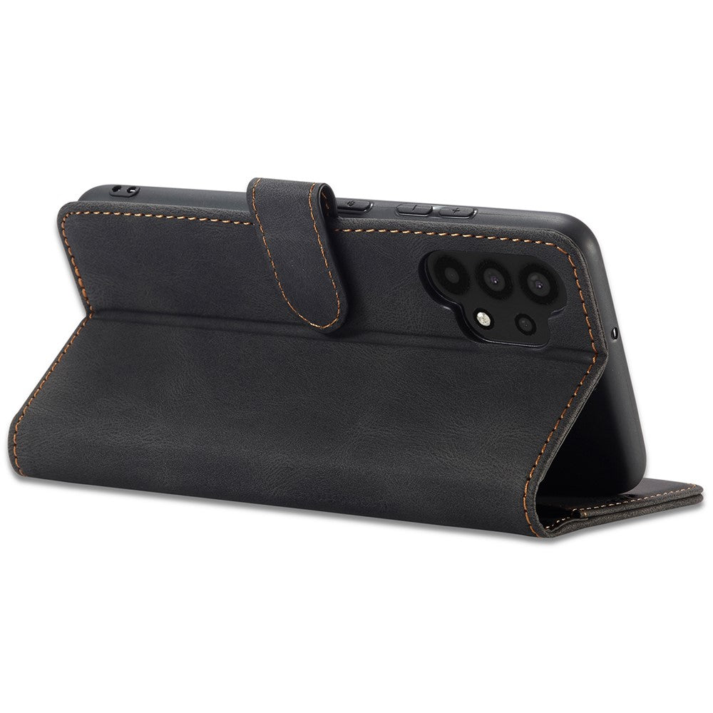 AZNS Magnetic Clasp Leather Case Drop-proof Fully Wrapped Wallet Stand Phone Cover for Samsung Galaxy A32 4G (EU Version)