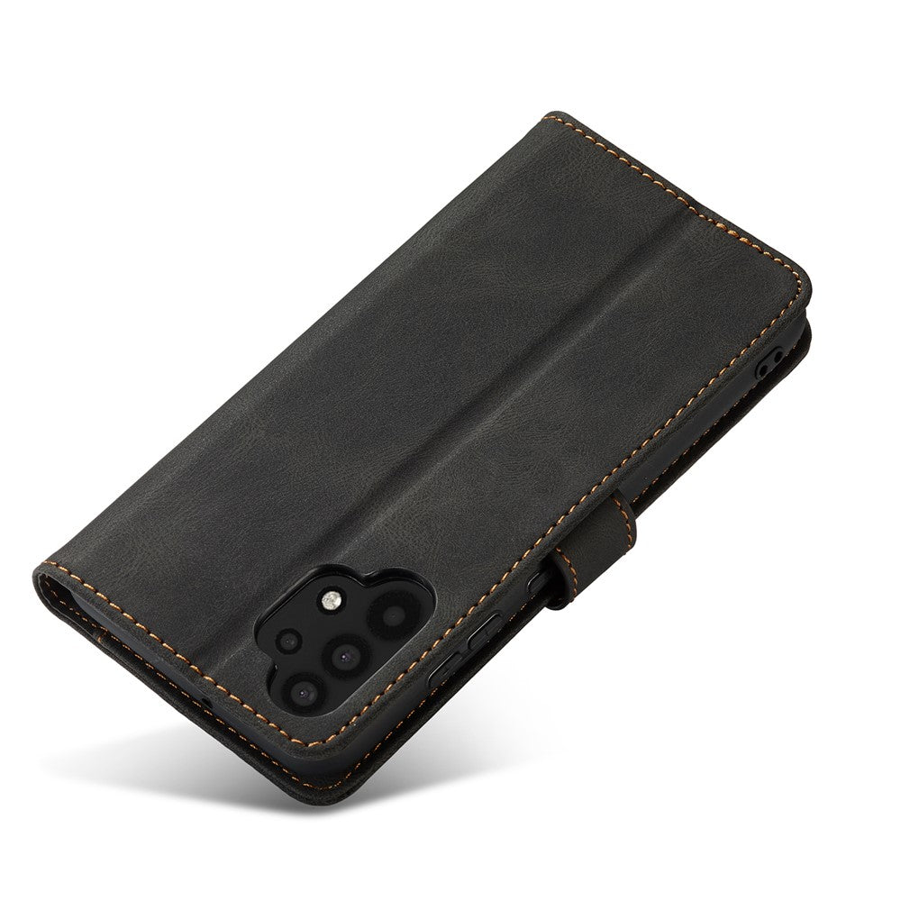 AZNS Magnetic Clasp Leather Case Drop-proof Fully Wrapped Wallet Stand Phone Cover for Samsung Galaxy A32 4G (EU Version)