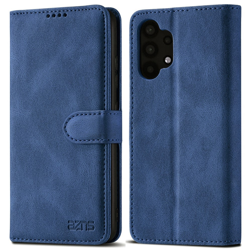 AZNS Magnetic Clasp Leather Case Drop-proof Fully Wrapped Wallet Stand Phone Cover for Samsung Galaxy A32 4G (EU Version)