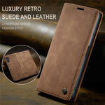 CASEME 013-serien TPU-fodral Plånboksfodral med stativdesign Lätt, självabsorberande PU-läderfodral för Samsung Galaxy S22+ 5G