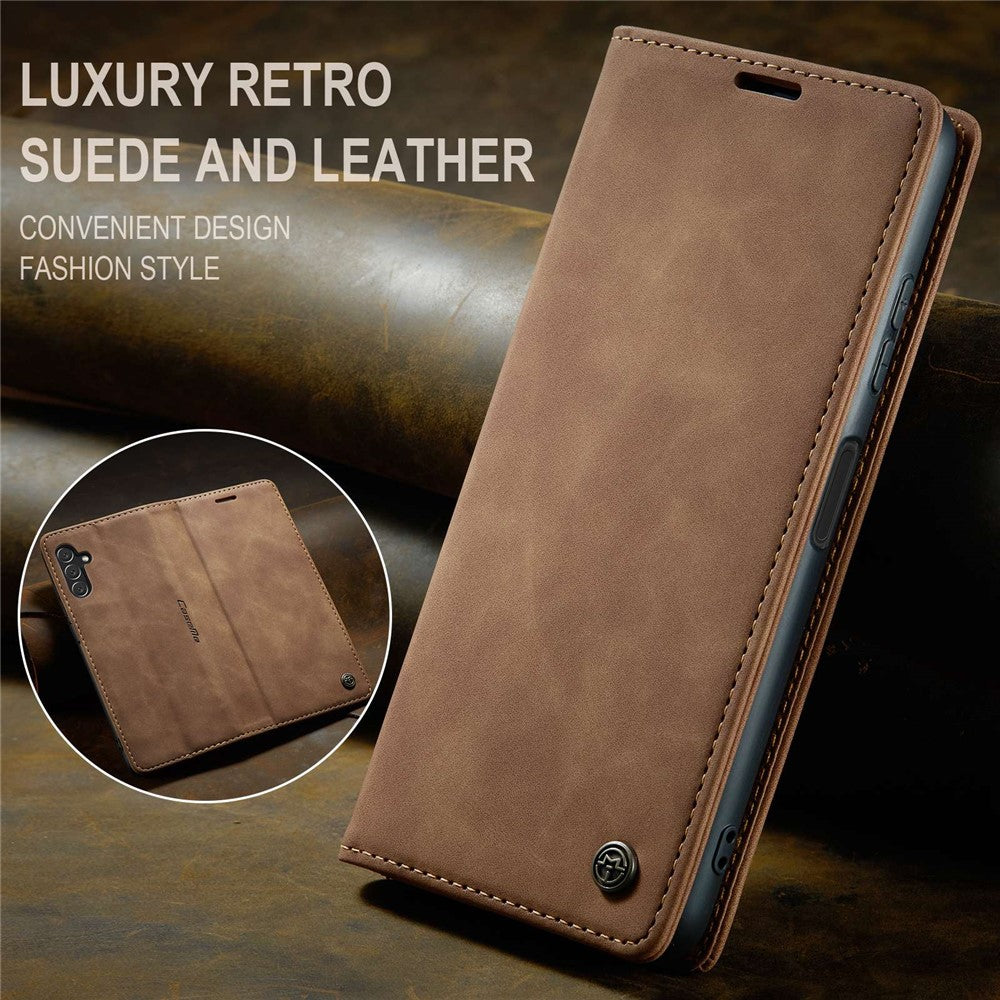 CASEME 013-serien TPU-fodral Plånboksfodral med stativdesign Lätt, självabsorberande PU-läderfodral för Samsung Galaxy S22+ 5G