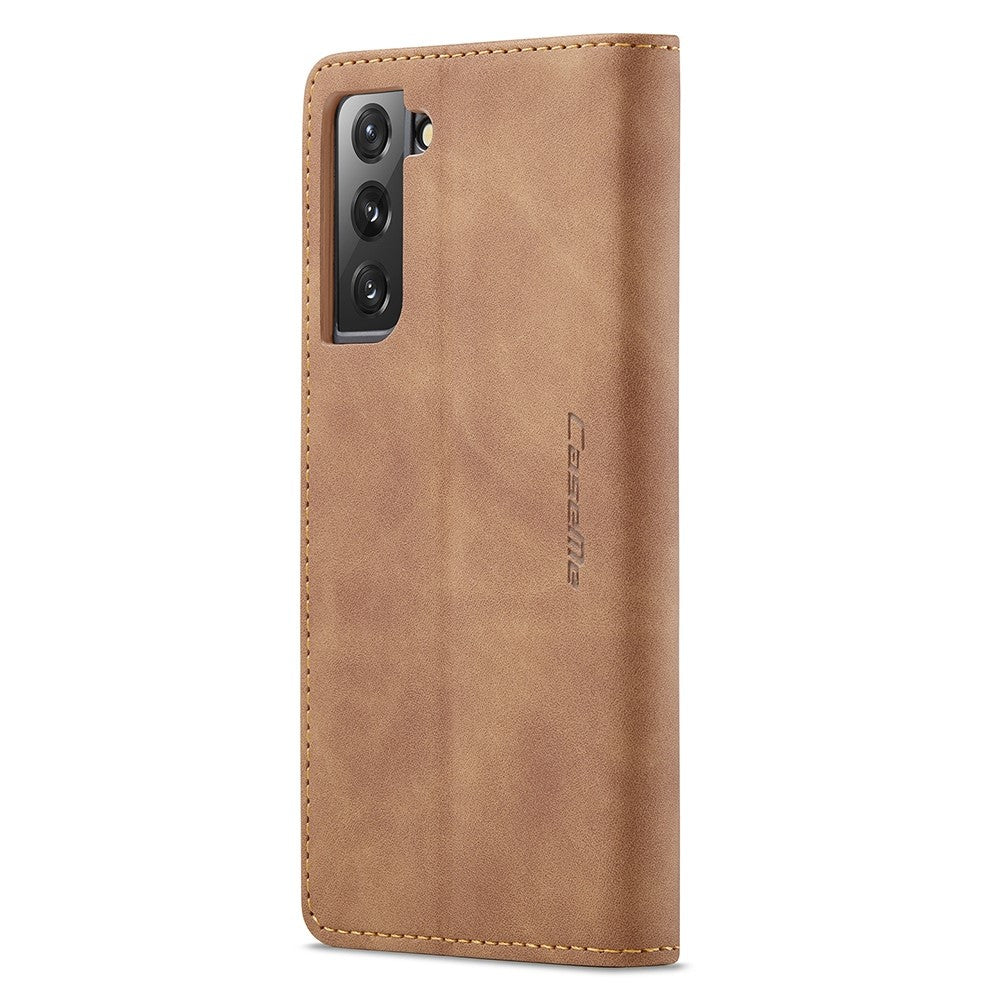 CASEME 013-serien TPU-fodral Plånboksfodral med stativdesign Lätt, självabsorberande PU-läderfodral för Samsung Galaxy S22+ 5G