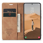 CASEME 013-serien TPU-etui med pung, let, selvabsorberende PU-læderetui til Samsung Galaxy S22+ 5G