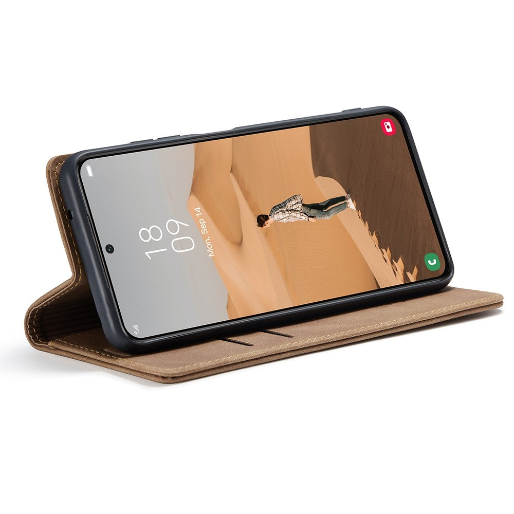 CASEME 013-serien TPU-etui med pung, let, selvabsorberende PU-læderetui til Samsung Galaxy S22+ 5G