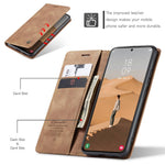 CASEME 013-serien TPU-fodral Plånboksfodral med stativdesign Lätt, självabsorberande PU-läderfodral för Samsung Galaxy S22+ 5G