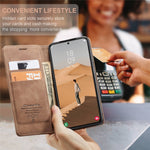 CASEME 013-serien TPU-etui med pung, let, selvabsorberende PU-læderetui til Samsung Galaxy S22+ 5G
