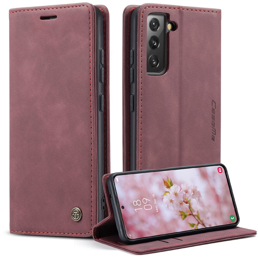 CASEME 013-serien TPU-etui med pung, let, selvabsorberende PU-læderetui til Samsung Galaxy S22+ 5G
