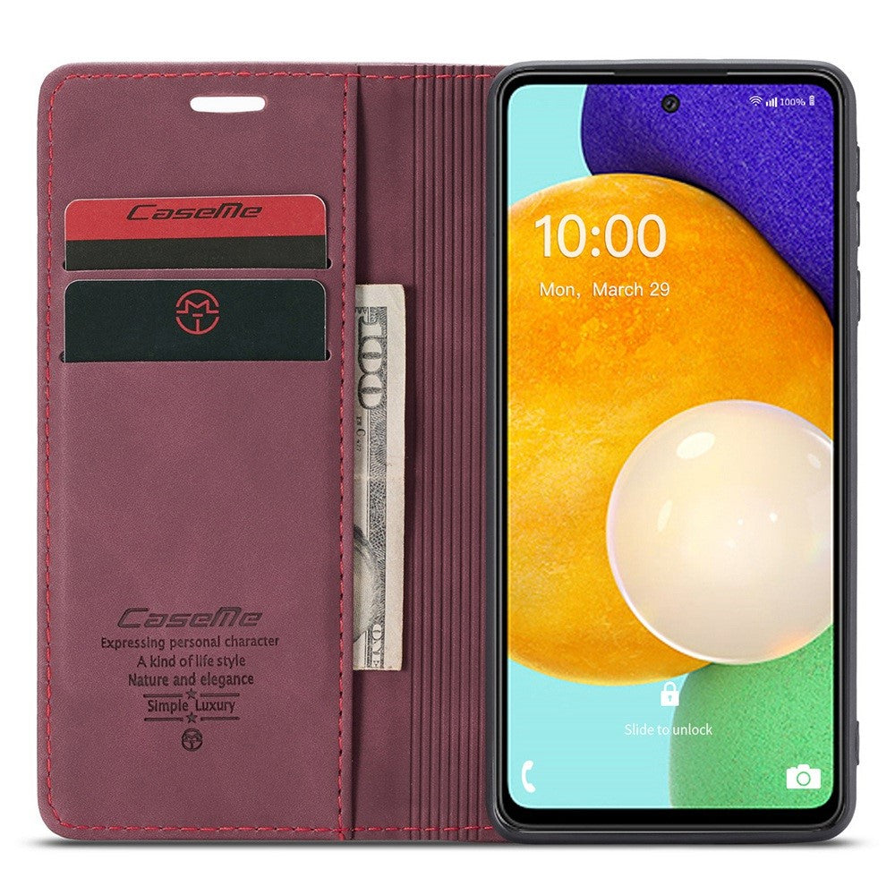 CASEME 013 Series PU-læder Folio Telefonetui Pung Stativdesign Letvægts Selvabsorberende Telefoncover til Samsung Galaxy A53 5G
