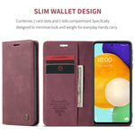 CASEME 013 Series PU-læder Folio Telefonetui Pung Stativdesign Letvægts Selvabsorberende Telefoncover til Samsung Galaxy A53 5G