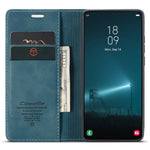 CASEME 013-serien för Samsung Galaxy S22 5G PU-läder plånboksfodral med stativ, magnetiskt absorberande korthållare