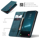 CASEME 013-serien för Samsung Galaxy S22 5G PU-läder plånboksfodral med stativ, magnetiskt absorberande korthållare