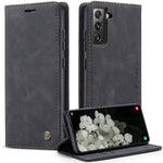 CASEME 013-serien för Samsung Galaxy S22 5G PU-läder plånboksfodral med stativ, magnetiskt absorberande korthållare