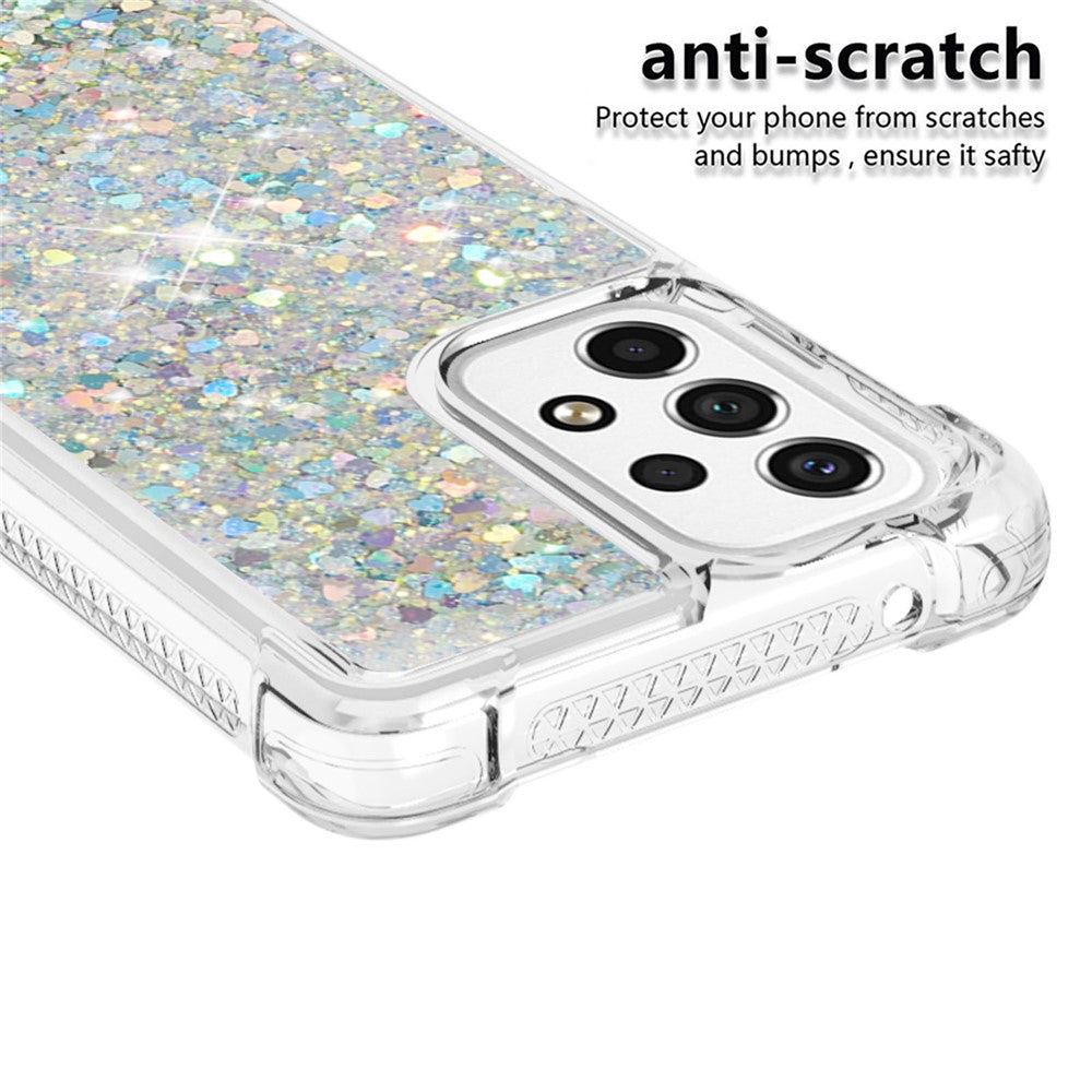 LE1 Series Glittering Sequins Quicksand TPU Cover Shell Stødsikkert Telefonbeskyttelsescover til Samsung Galaxy A53 5G