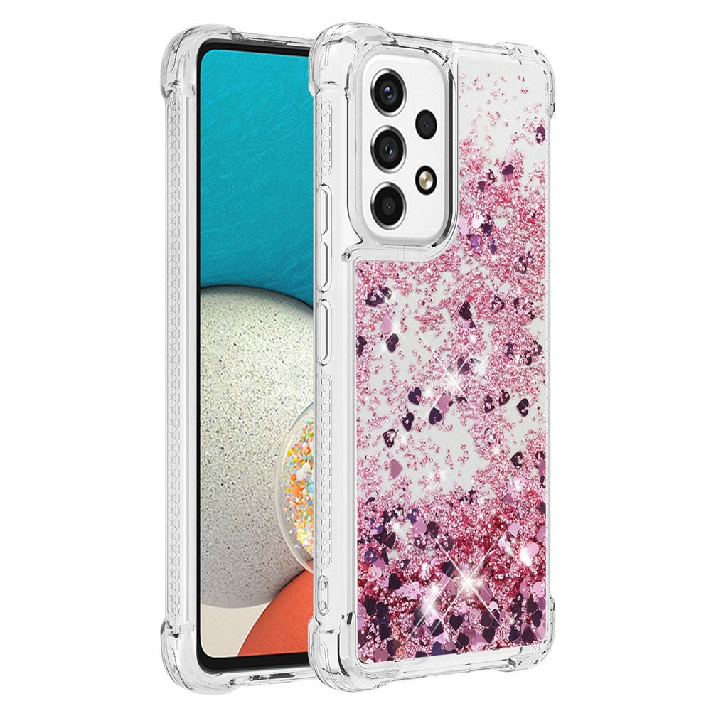 LE1 Series Glittering Sequins Quicksand TPU Cover Shell Stødsikkert Telefonbeskyttelsescover til Samsung Galaxy A53 5G