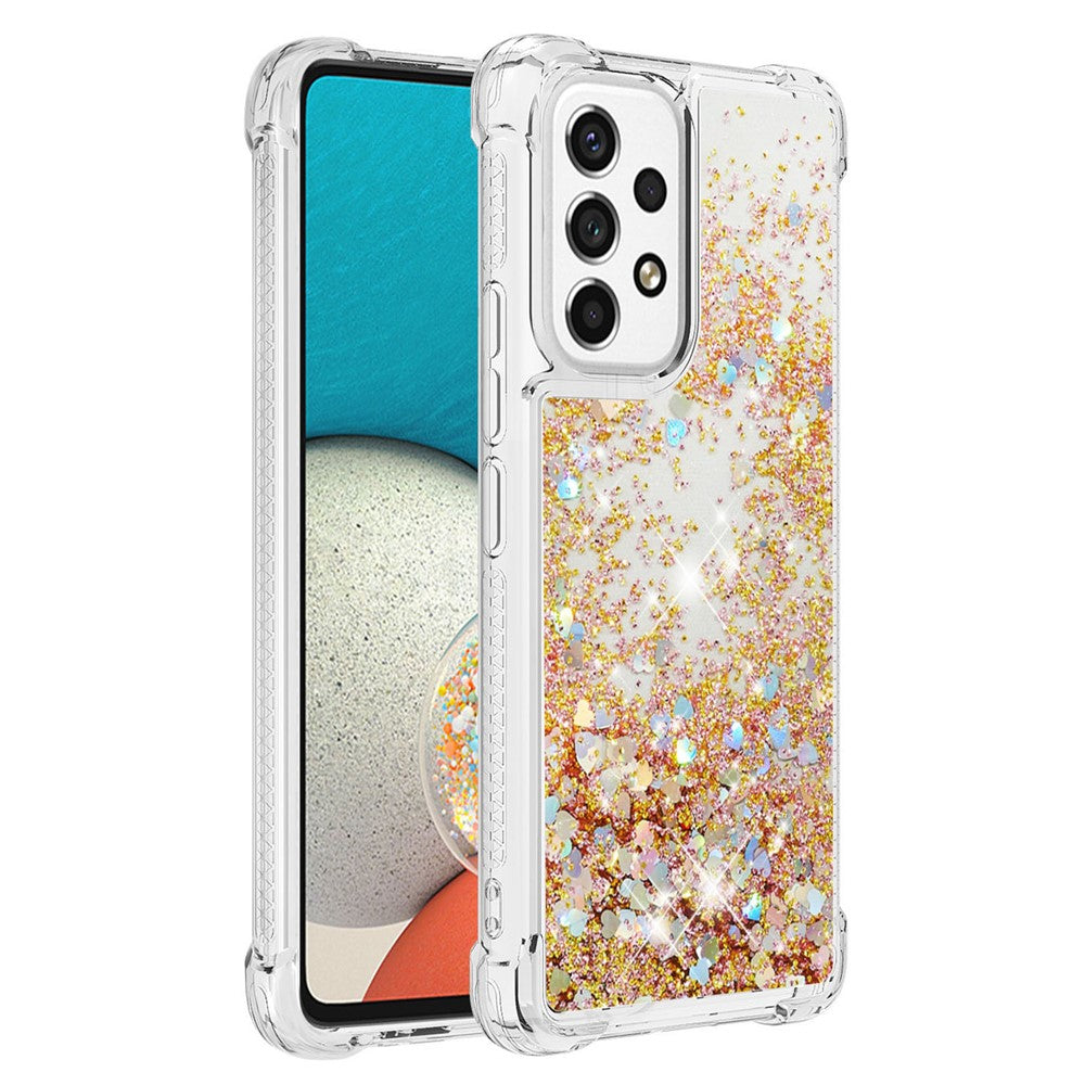 LE1 Series Glittering Sequins Quicksand TPU Cover Shell Stødsikkert Telefonbeskyttelsescover til Samsung Galaxy A53 5G