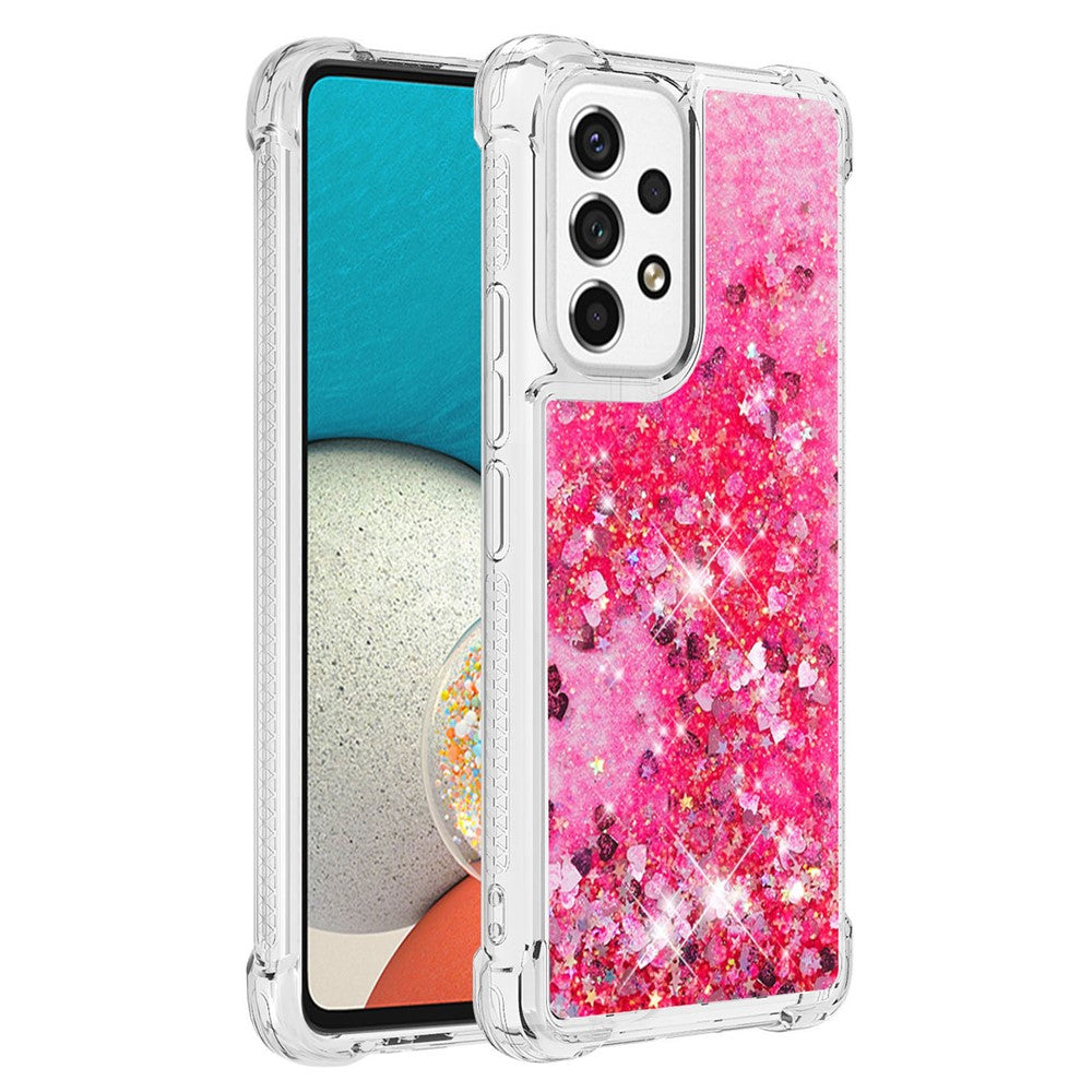 LE1 Series Glittering Sequins Quicksand TPU Cover Shell Stødsikkert Telefonbeskyttelsescover til Samsung Galaxy A53 5G
