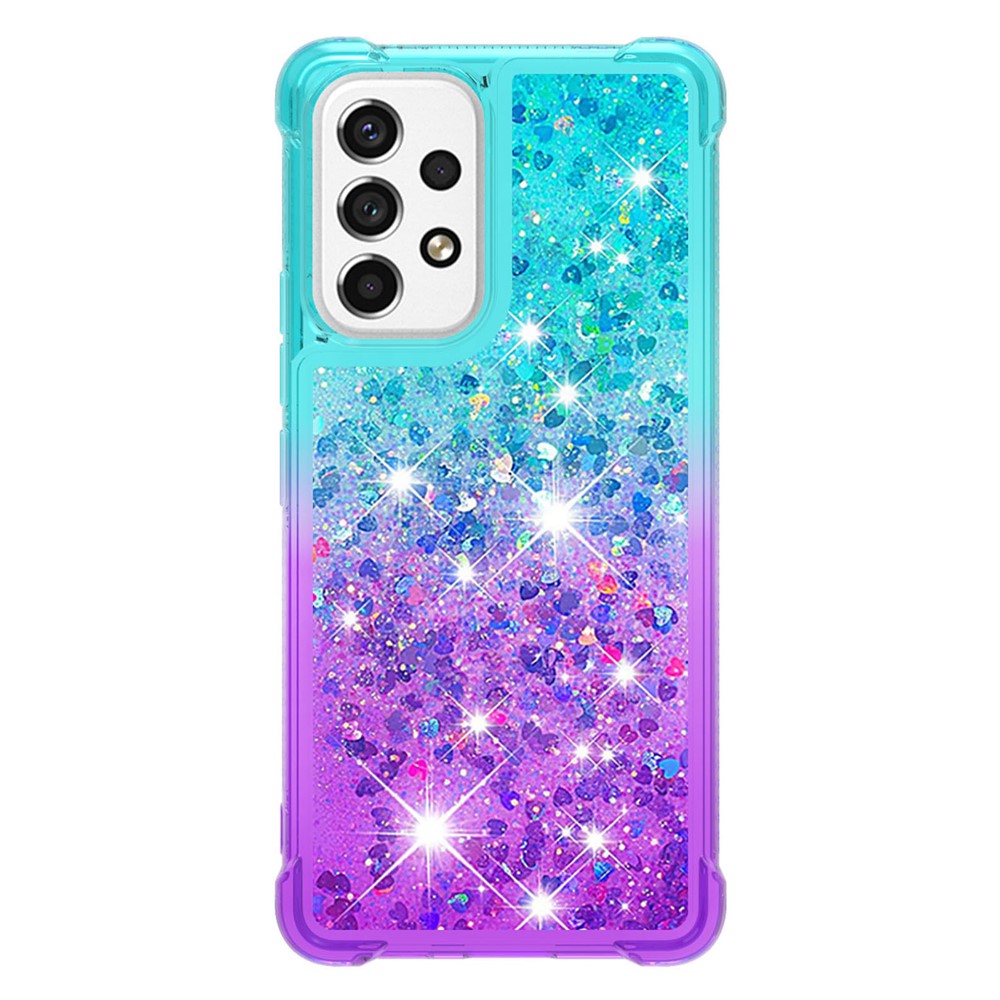 LE3 Series Gradient Glittering Sequins Quicksand TPU Cover Shell Anti-Scratch Corner Cushion Phone Case for Samsung Galaxy A53 5G